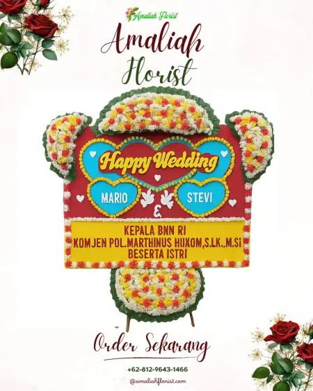 Papan Bunga Pernikahan Polaman